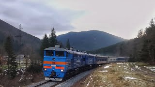 🌲Неймовірна краса Карпат!⛰️ 2ТЕ10УК-0275 із потягом №358/357 Ворохта-Київ. #іван_пацан.