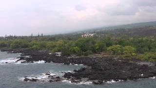 Drone Flying Low Across South Kona Coast Lava Rocks - DJI Phantom 2 Vision+ - Big Island, Hawaii