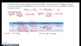 Gram-gram stoichiometry problem using BCA tutorial