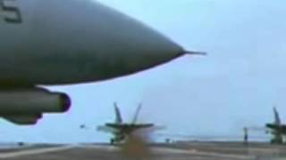 Pilot ejects from F A18 when arrestor cable snaps