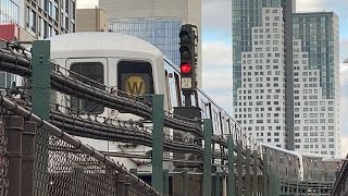 MTA New York City Subway: R46 W train near the Queensboro Bridge