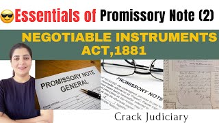 😎Essentials of Promissory Note (2) | Pay on order | Sign by maker | Parties involved| Law |Judiciary