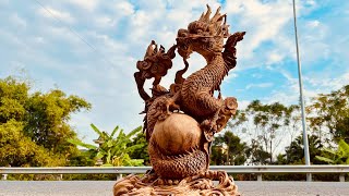 Wood carving Dragon - Pinnacle of wood sculpture art - Amazing Woodworking skills