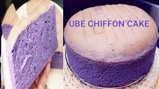 FLUFFIEST UBE CHIFFON CAKE EASY HOMEMADE/ CHIFFON CAKE