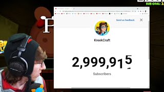 ‎@KreekCraft  hitting 10k 100k 1M 2M 3M 4M 5M 6M 7M 8M 9M 10M