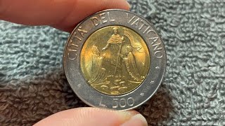 1990 Vatican City 500 Lire Coin • Values, Information, Mintage, History, and More