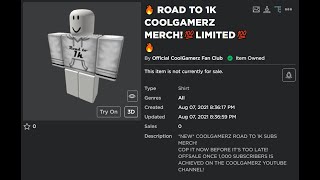 ROAD TO 1K MERCH IS OUT! *LIMITED* [ROBLOX]