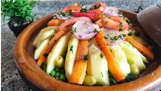 طاجين مغربي باللحم والخضر Moroccan tagine with meat and vegetables