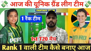 PK-W vs SA-W 1st T20 Dream11 Prediction ! Pakistan Women vs South Africa Woman Dream11 Team