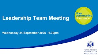 Leadership Team Meeting - 24 September 2025