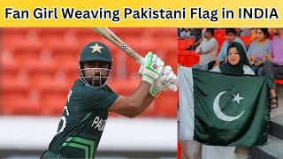 Babar Azam Fan Girl Weaving Pakistani Flag in Hyderabad Stadium | Girl Interview Goes Viral.