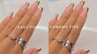 DIY POLYGEL TUTORIAL | NAIL TUTORIALS FOR BEGINNERS | CHROME NAILS #NAILS #POLYGEL