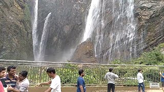 Going Down to Jog Falls Waterfall By Steps 253 m (830 ft) on the Sharavati River Sagara Shimoga