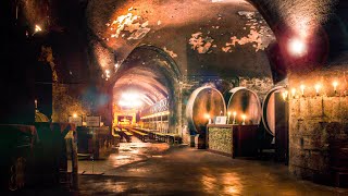 Wine Cellar Ambience 🍷 Dripping Water Sounds, Basement Ambience & Soft Crackling Fire 🔥 10 Hours