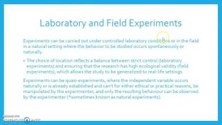 Research Methods: Experiments