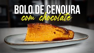 Bolo Fofinho de Cenoura com Calda de Chocolate - Sem açúcar!