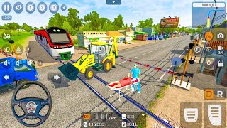 JCB Vs Bullet Train New Crazy Driving Gameplay - Bus Simulator Indonesia - Android Gameplay