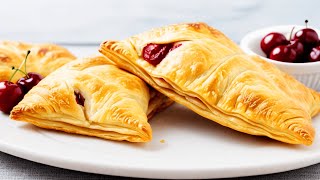 EASY Fresh Cherry Puff Pastry Turnovers (Easy Cherry Turnovers Recipe)