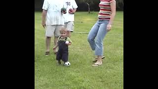 Little Joshy playing bocce ball