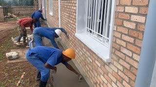 Pavement Du Tortoire And Techniques Of Using Cement Powder _Finishing Cement With trowel Tools.