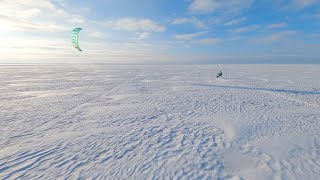 Snowkiting vs. FPV Drone