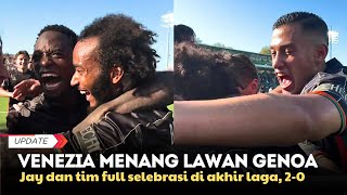 SELEBRASI JAY IDZES DAN TIM DI MOMEN KEMENANGAN PERDANA VENEZIA VS GENOA PADA LAGA SERIA A ITALIA