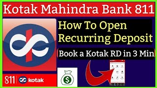 Kotak Mahindra RD Account | How To Open Kotak Recurring Deposit | RD in Mobile Banking