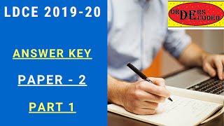 2019 20 LDCE paper 2 Part 1 answer Keys