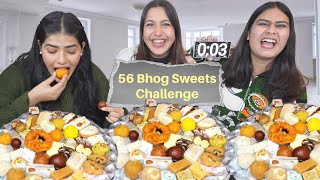 10 Seconds Unlimited Sweets Eating Challenge | 56 Bhog Sweets Challenge | Food Challenge