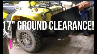 ATV Plow Ground Clearance Mod - 17" ground Clearance for only $5.00