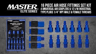 Master Elite Series 16 Piece Air Hose Fittings Set Kit