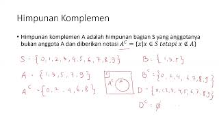 PENGANTAR MATEMATIKA | 3. Himpunan Komplemen dan Himpunan Kuasa