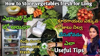 How to Store vegetables in Fridge/Keep Vegetables Fresh for Long/Vegetables storage tips/Useful Tips