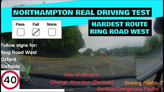 Northampton Real Driving Test - Hardest Route - Ring Road West (Fail)