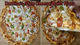 Domino's Style Cheese Burst Pizza At Home|Paneer Tikka Pizza|Cheese Burst Paneer Tikka Pizza| Pizza|