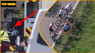 Julian Alaphilippe crash | Alaphilippe taken into ambulance with dislocated shoulder -