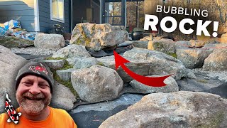 Building a Waterfall With a Bubbling Rock Fountain!