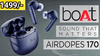 Boat Airdopes 170 TWS Earbuds Review | 50H Playtime 🔋| Gaming Mode 🎮| BT v5.3 | Boat Airdopes 170