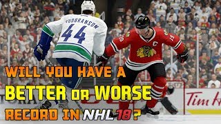 Will You Have A BETTER or WORSE Record in NHL 18? | NHL 17 HUT Gameplay