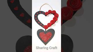 Beautiful Wall Hanging Craft Idea | Cardboard Wall Decor Craft | Heart Shape Wall Hanging #shorts