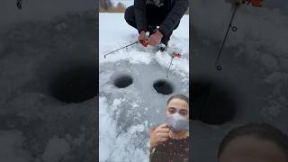 Winter Fishing #fishing  #cooking #youtubeshorts #outdoorskills #viralvideo #shorts #ytshorts#yt