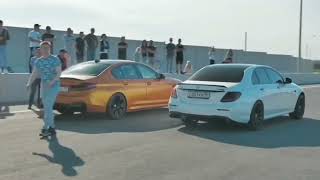 BMW vs Mercedes Highway Drag Race