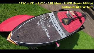 11'6" x 29" x 4.25" - 148 Liters - HYPR Hawaii GUN in Carbon BLACK WENGE