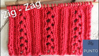 Punto Zig-Zag Calado tejido en dos agujas (muy fácil y no se enrosca) - Soy Woolly