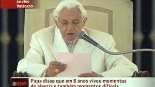 Bento XVI fala em português na seu discurso de despedida como Papa no Vaticano [Completo]