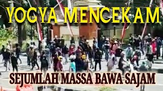 YOGYA MENCEKAM, SEJUMLAH MASSA MEMBAWA SENJATA TAJAM TURUN KE JALAN