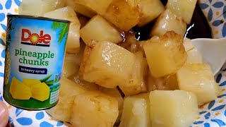 eat Pineapple Chunks with Soy Sauce - a tasty combination