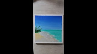 Simple Seascape Painting for Beginners | Beach Acrylic Painting