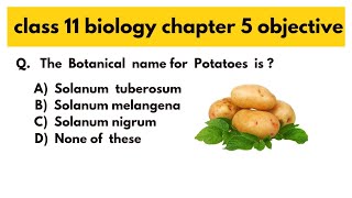 class 11 biology chapter 5 objective questions ||biology mcqs ||class 11 biology mcq