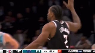 Kawhi Leonard drills a clutch game winner in the last seconds vs Hornets